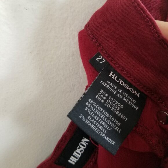 Hudson Jeans KRISTA Super Skinny Stretch Jeans Red Size 27 - Picture 6 of 7